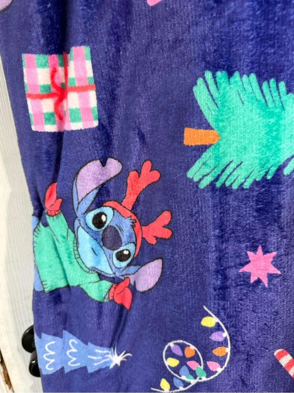 Disney Stitch Navy Holiday Blanket. 50x70